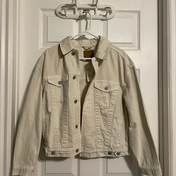 NWT American eagle cream jean jacket - Picture 1 of 7